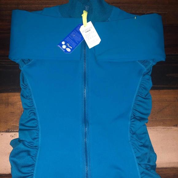 Bodypop Teal Blue Workout Zip Up Sweatshirt Activewear Running Runners Jacket - Picture 5 of 6